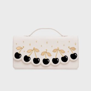 LUCKY CHERRIES RECTANGLE BAG HUESO